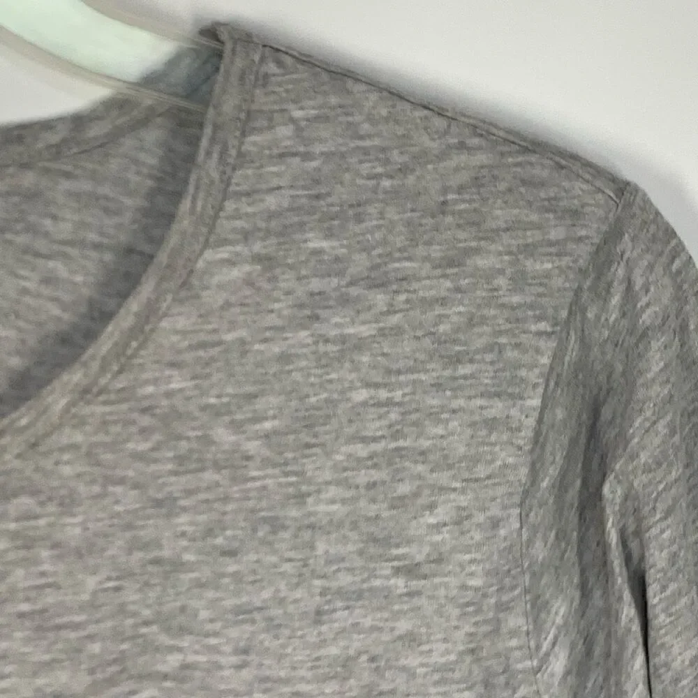 Michael Kors Women's Gray MK Crystal Logo Bling Long Sleeve T-Shirt Size XL